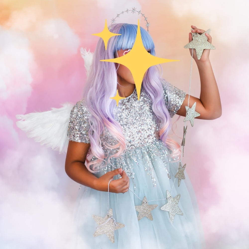 Sparkley sequin light blue tulle dress